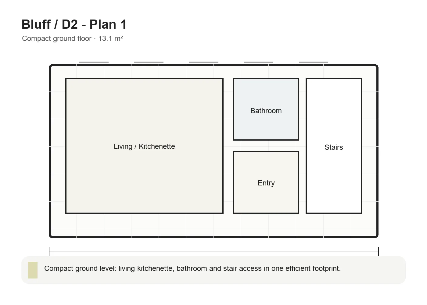 Bluff D2 compact ground floor plan