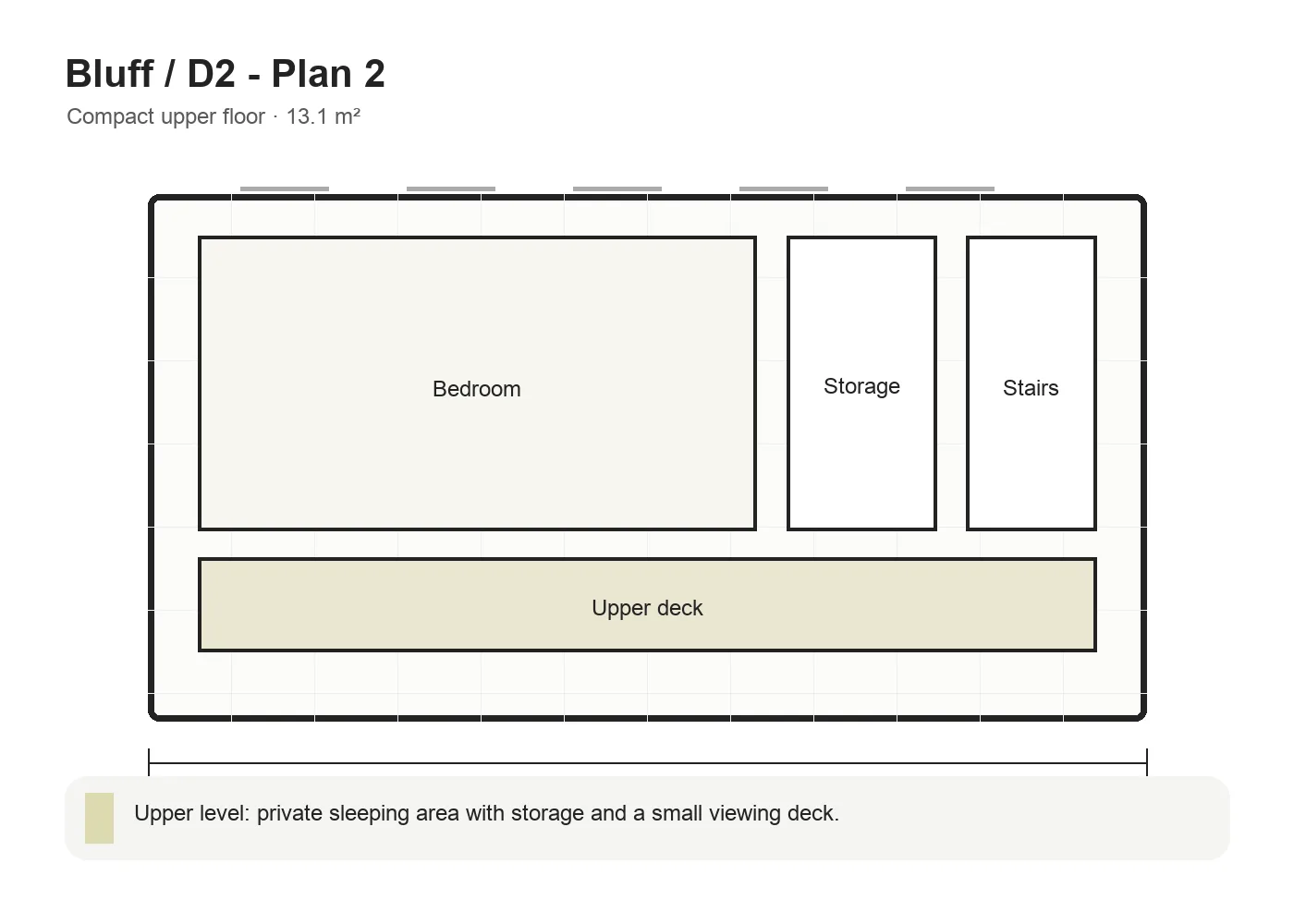 Bluff D2 compact upper floor plan