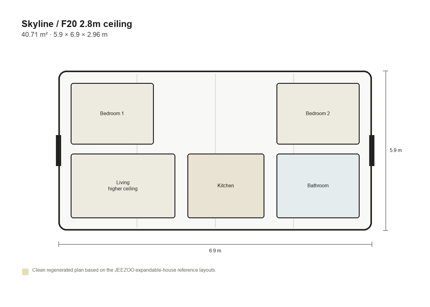 Skyline F20 2.8m ceiling plan